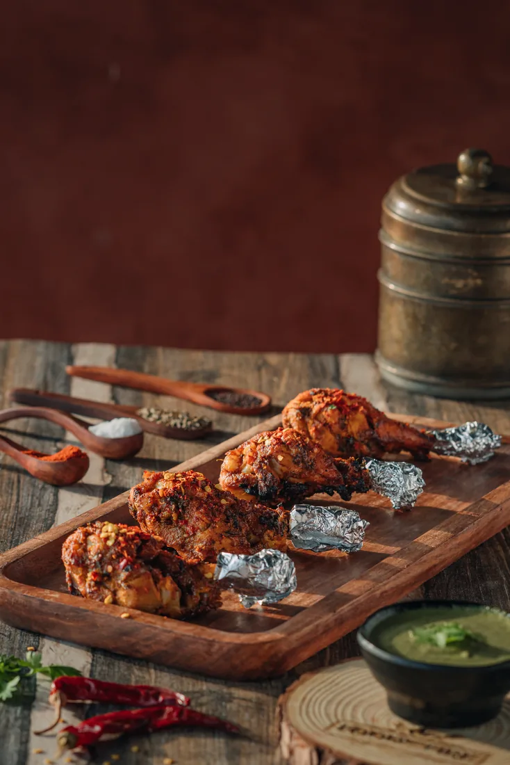 Tandoori chicken from the grill at Food on Fire, Hanamkonda, Warangal